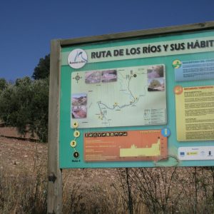 Cartel de inicio de la Ruta de los Ríos y sus Hábitats.