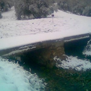 050. Puente de Nueva España nevado.